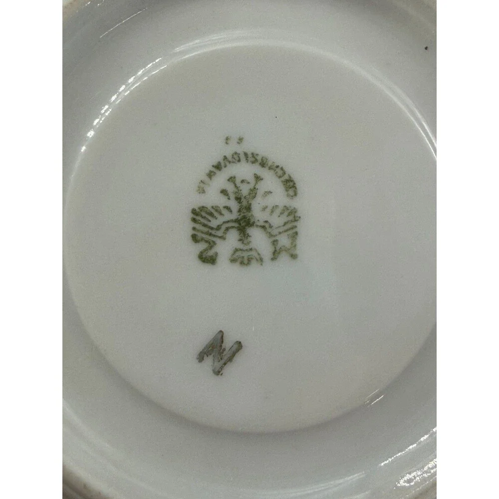 Antique MZ Moritz Zdekauer Tea Cup & Saucer Hand Painted 